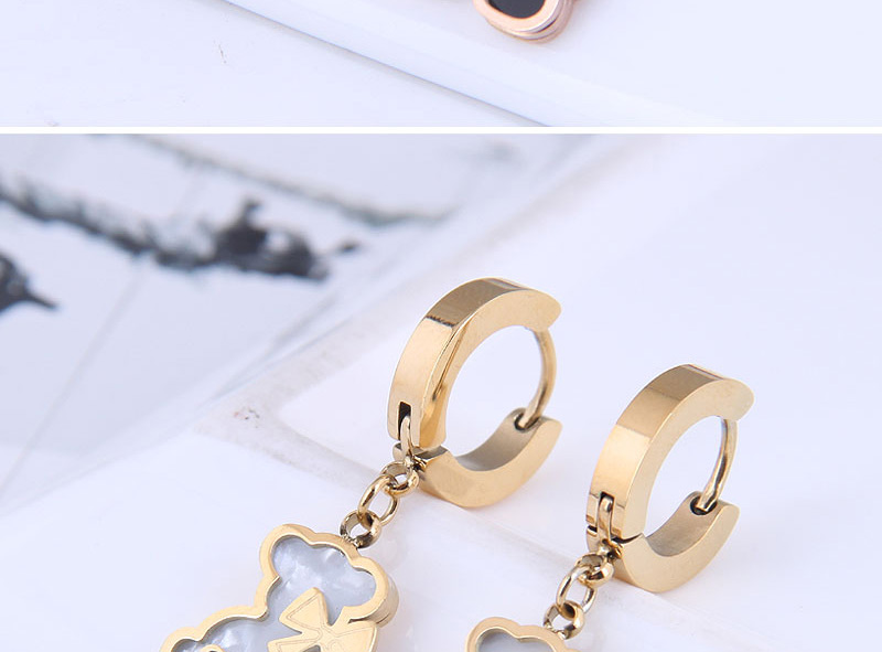 Fashion Golden-2 Titanium Steel Bear Earrings,Earrings