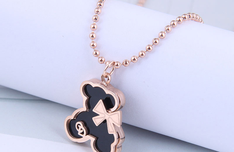 Fashion Golden Titanium Steel Bear Necklace,Necklaces