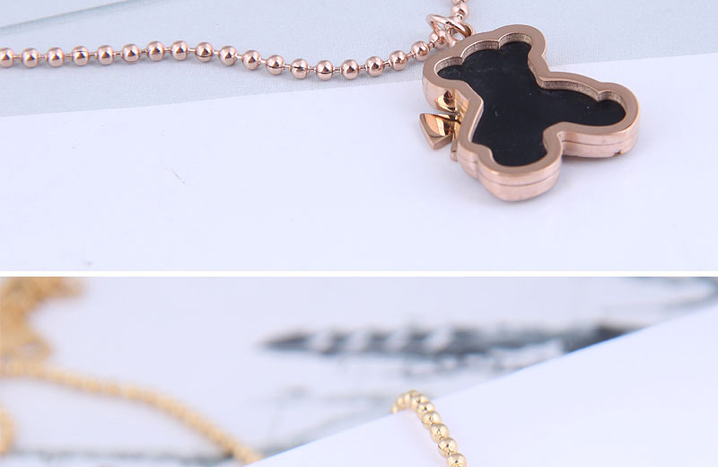 Fashion Golden Titanium Steel Bear Necklace,Necklaces
