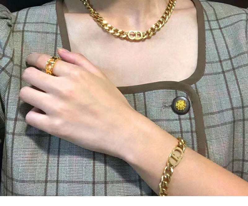 Fashion Golden Metal Letter Chain Necklace,Necklaces