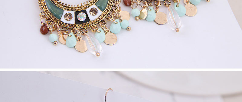 Fashion Golden Metal Drop-shaped Tassel Earrings,Drop Earrings