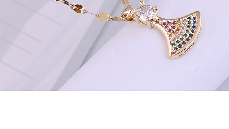 Fashion Gold Color:rainbow Jewelry Copper Inlaid Zirconium Shell Necklace,Necklaces