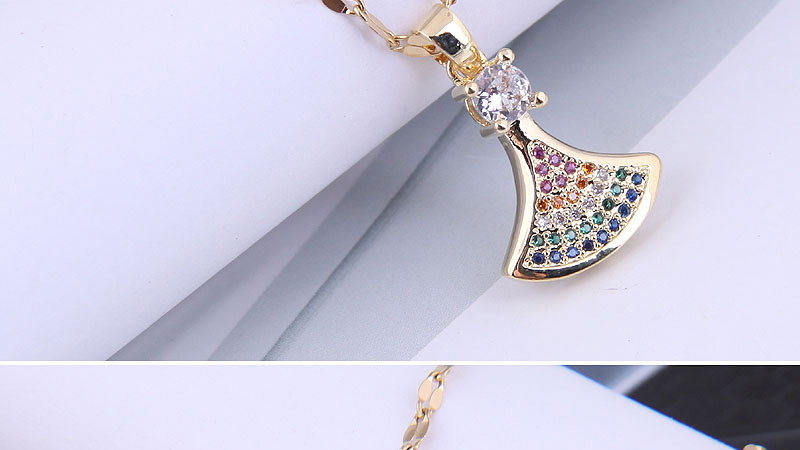 Fashion Gold Color:rainbow Jewelry Copper Inlaid Zirconium Shell Necklace,Necklaces