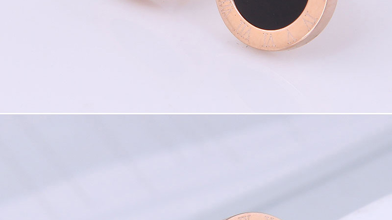 Fashion Gold Color Round Roman Numeral Stud Earrings,Earrings