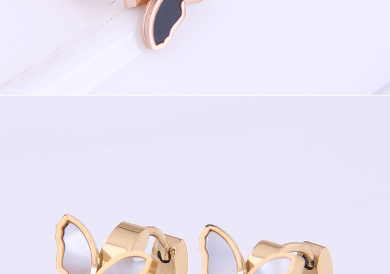Fashion Gold Coloren-2 Titanium Steel Butterfly Ear Ring,Earrings