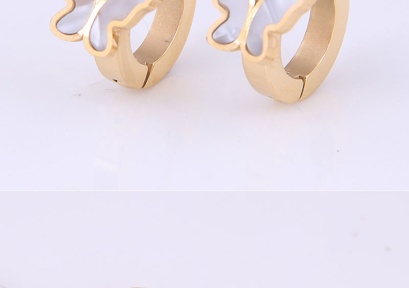 Fashion Gold Coloren-2 Titanium Steel Butterfly Ear Ring,Earrings