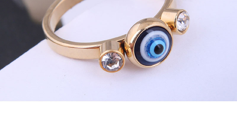 Fashion Gold Color Stainless Steel Diamond Eye Ring,Rings