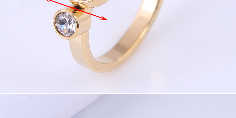 Fashion Gold Color Stainless Steel Diamond Eye Ring,Rings
