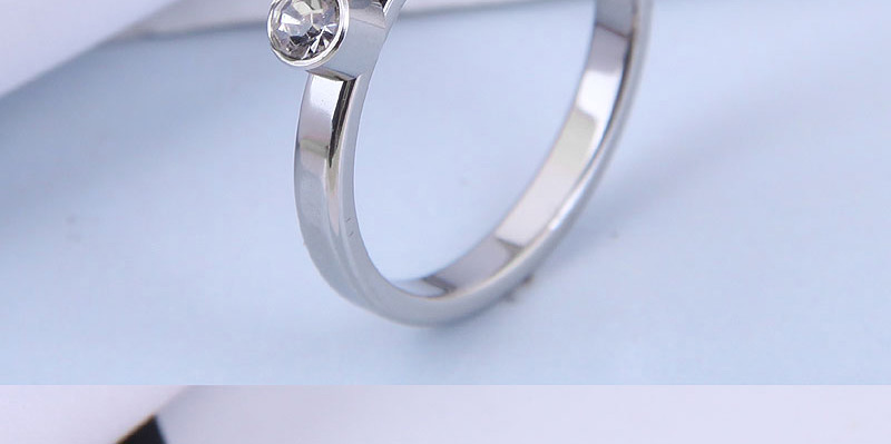 Fashion Silver Color Stainless Steel Diamond Eye Ring,Rings