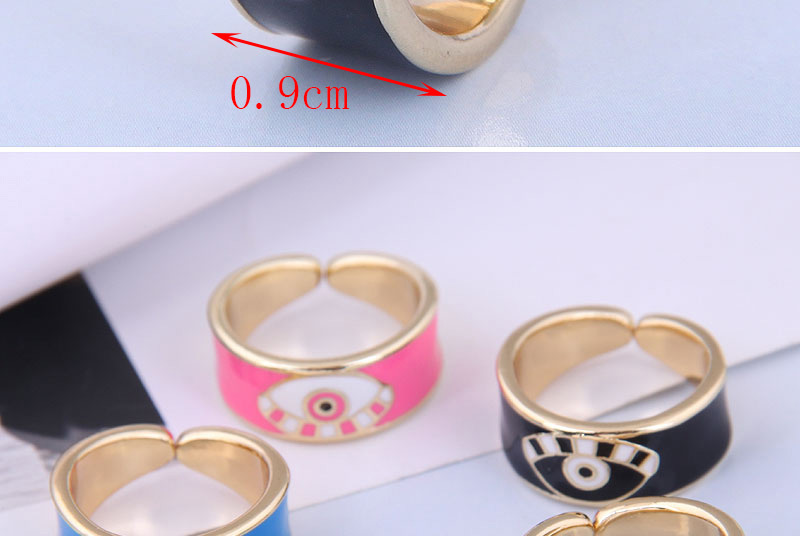 Fashion Pink Gold Color-plated Oil Dripping Eye Open Ring,Fashion Rings
