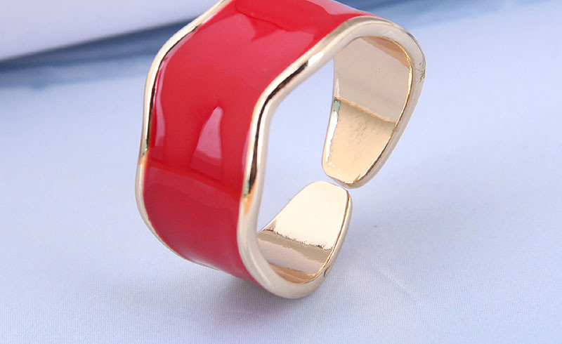 Fashion Red Gold Color-plated Oil Drop Lace Open Ring,Fashion Rings
