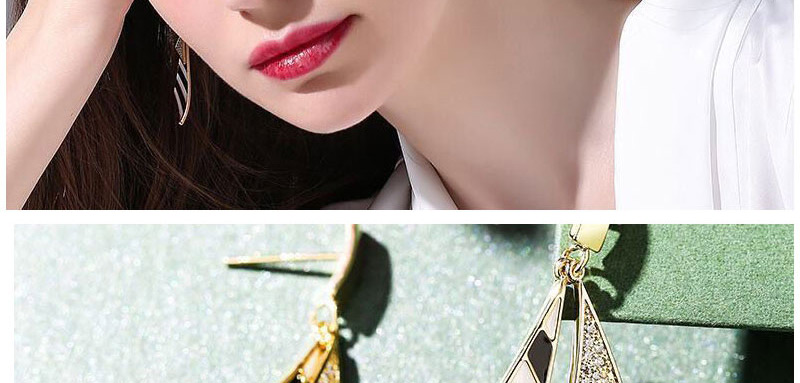 Fashion Gold Color Geometric Triangle Stripe Earrings,Drop Earrings