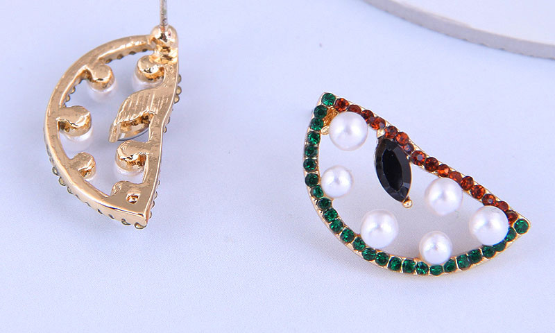 Fashion Gold Color Flash Diamond Fruit Stud Earrings,Stud Earrings