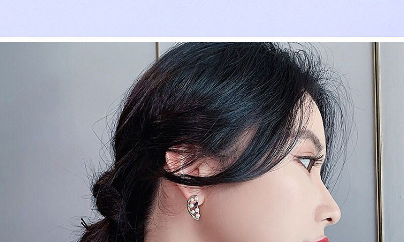 Fashion Gold Color Flash Diamond Fruit Stud Earrings,Stud Earrings