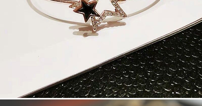 Fashion Gold Color Alloy Flash Diamond Five-pointed Star Bracelet,Fashion Bangles