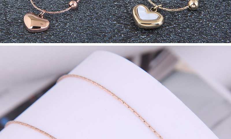 Fashion Gold Color Titanium Steel Heart Necklace,Necklaces