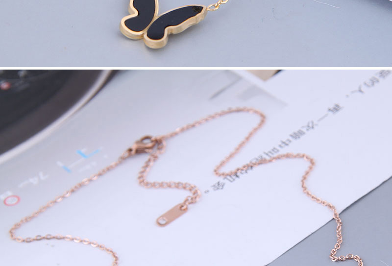 Fashion Gold Color Titanium Steel Butterfly Necklace,Necklaces