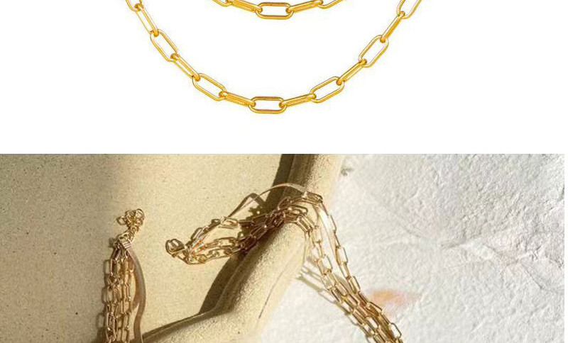 Fashion Gold Metal Mixed Chain Multi-layer Necklace,Multi Strand Necklaces