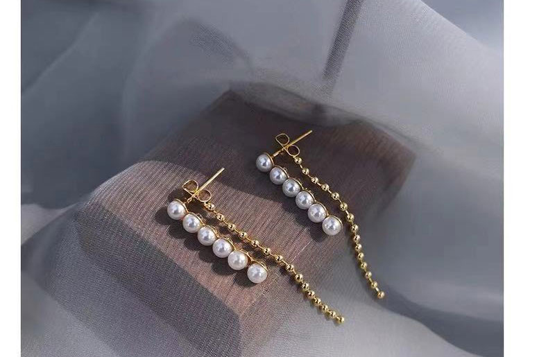 Fashion Gold Pearl Tassel Earrings,Drop Earrings