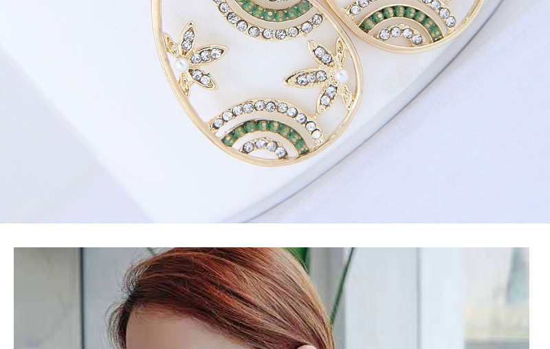 Fashion Gold Alloy Diamond Cutout Drop Earrings,Stud Earrings