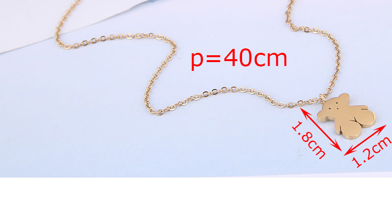 Fashion Gold Titanium Steel Bear Necklace,Necklaces