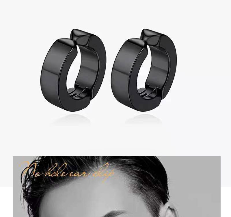 Fashion Color Titanium Steel Wide Side Ring Ear Clip,Earrings
