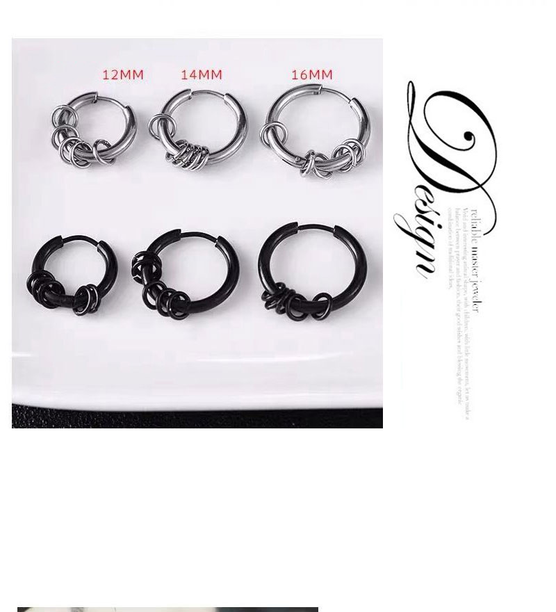 Fashion Silver-3 16mm Ring Ear Ring,Earrings