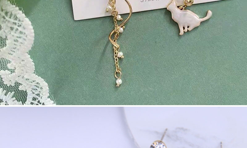 Fashion Gold Alloy Ginkgo Leaf Asymmetrical Earrings,Drop Earrings
