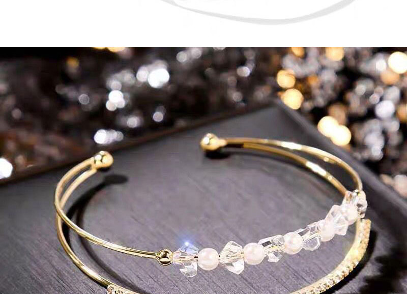 Fashion Gold Alloy Flash Diamond Open Bracelet,Fashion Bangles