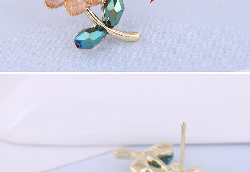 Fashion Gold Crystal Flower Earrings,Stud Earrings