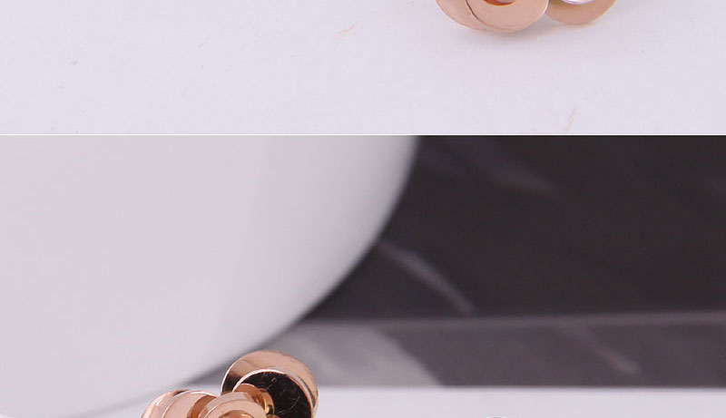 Fashion Gold Titanium Steel Rose Earrings,Earrings