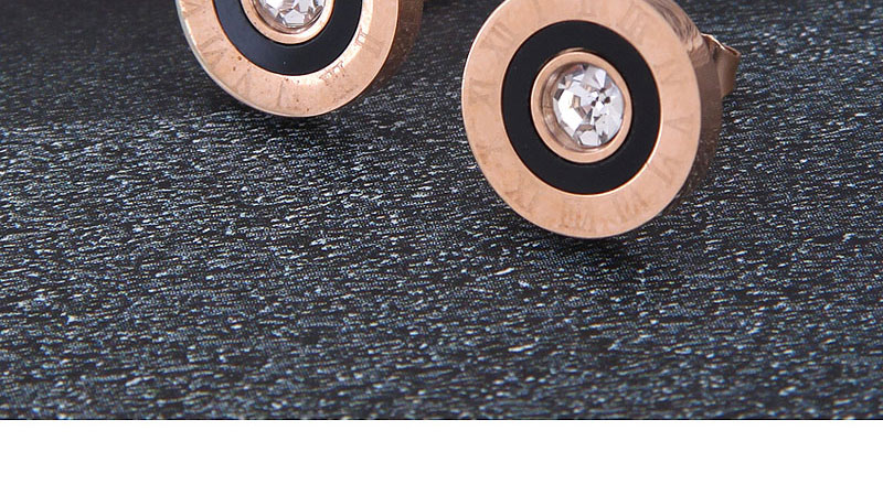 Fashion Gold Titanium Steel Round Ear Studs,Earrings