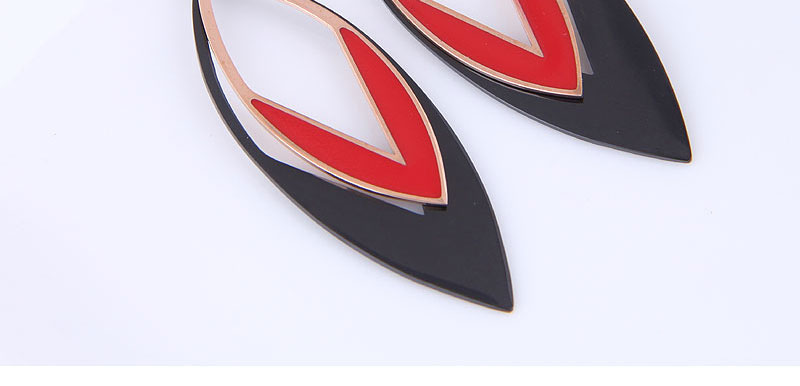 Fashion Gold Titanium Steel Geometric Branch And Leaf Stud Earrings,Earrings