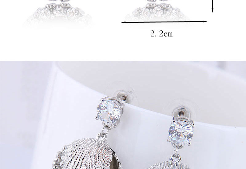 Fashion Shell Metal Shell Pearl Earrings,Stud Earrings