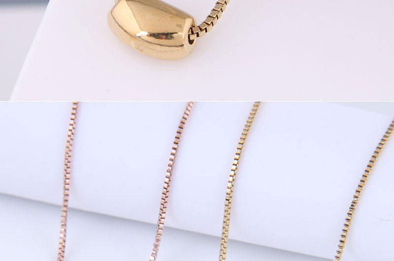 Fashion Gold Titanium Steel Acacia Bean Box Chain Necklace,Necklaces
