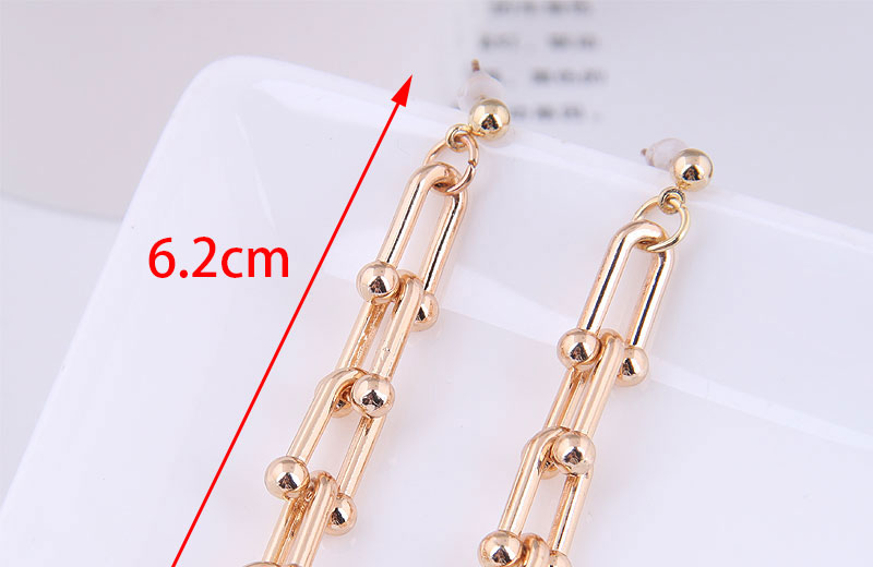 Fashion Gold Metal U-shaped Chain Earrings,Drop Earrings