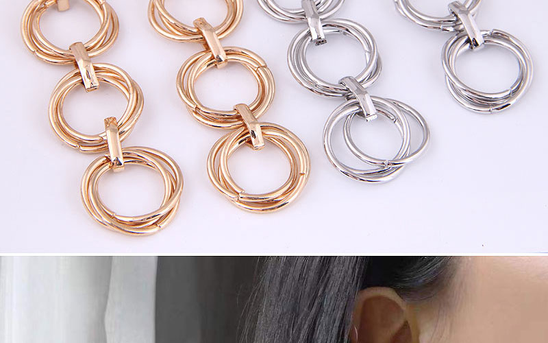 Fashion Gold Metal Circle Earrings,Drop Earrings