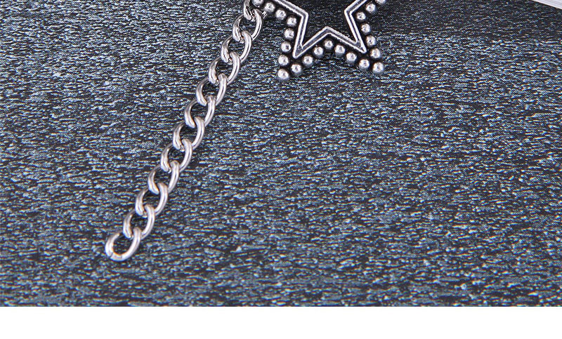 Fashion Silver Titanium Steel Five-pointed Star Single Ear Ring,Earrings