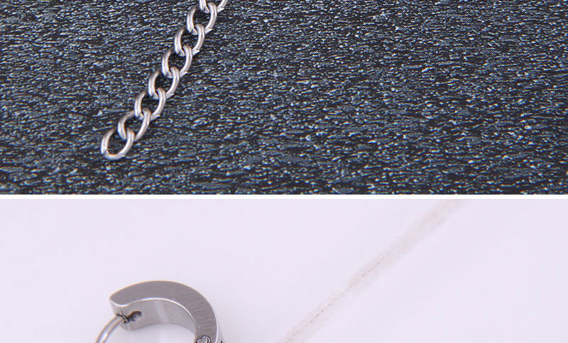 Fashion Silver Titanium Steel Five-pointed Star Single Ear Ring,Earrings