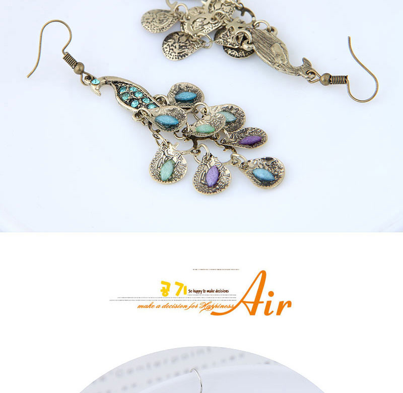 Fashion Silver Color Alloy Rhinestone Peacock Earrings,Fashion Bracelets