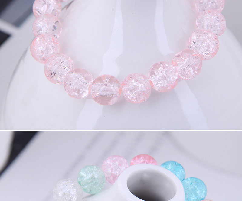 Fashion Pink-2 Popcorn Crystal Beaded Bracelet,Fashion Bracelets