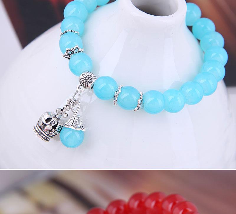 Fashion Pink Alloy Crown Ball Beaded Bracelet,Necklaces