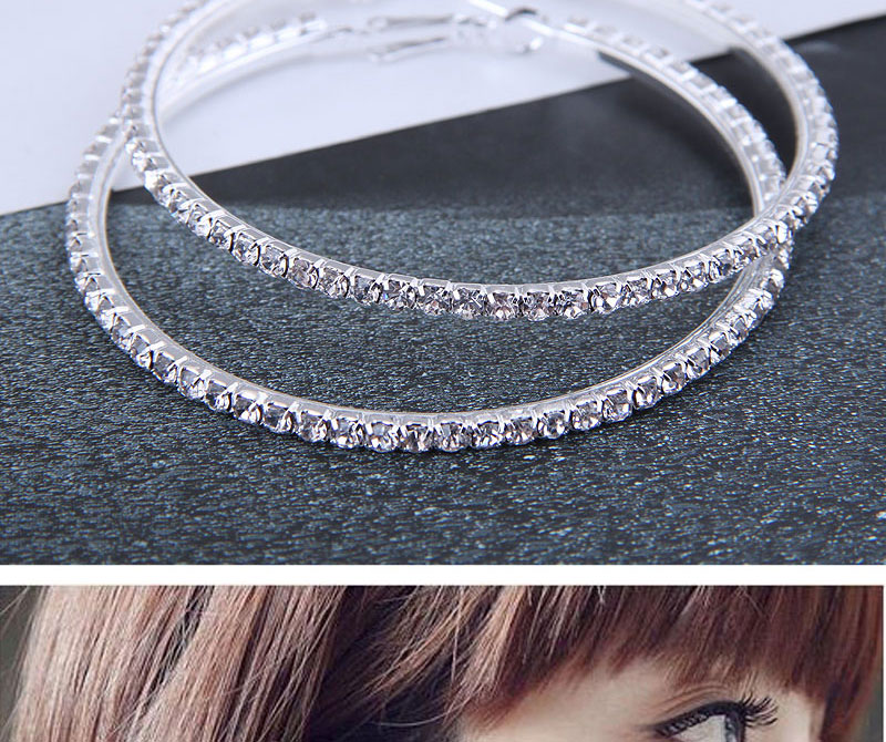 Fashion 2# Alloy Full Diamond Round Ear Ring,Jewelry Sets