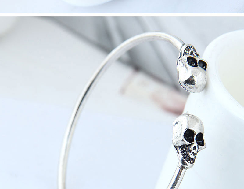 Fashion Silver Metal Skull Open Bracelet,Fashion Bangles