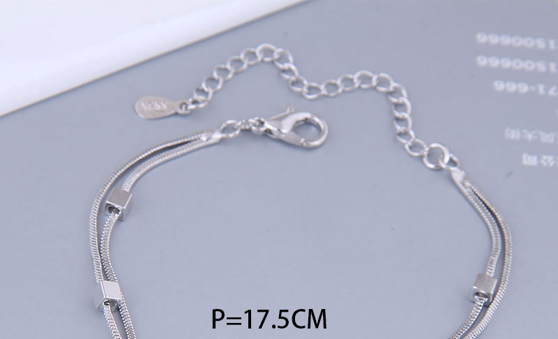 Fashion Silver Color Titanium Steel Laminated Magic Cube Double-layer Bracelet,Bracelets
