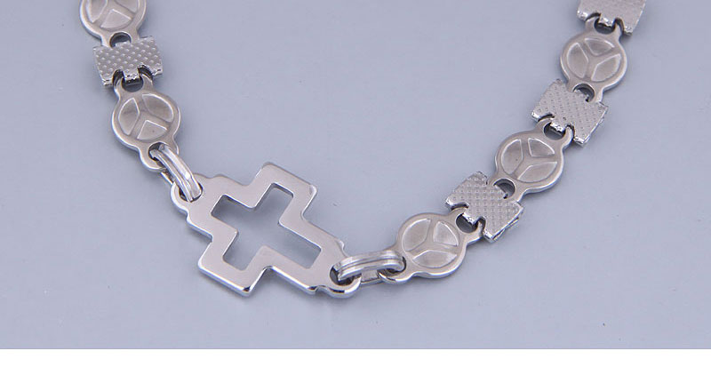 Fashion Silver Color Stainless Steel Cross Geometry Bracelet,Bracelets