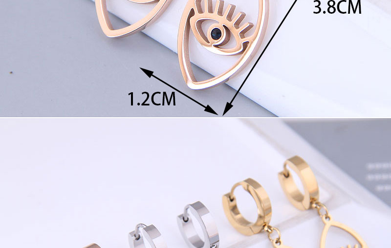 Fashion Gold Color Titanium Steel Hollow Eye Earrings,Earrings
