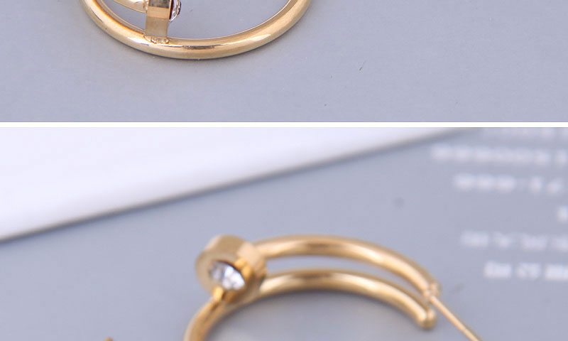 Fashion Gold Color Titanium Steel Rivet Ear Ring,Earrings