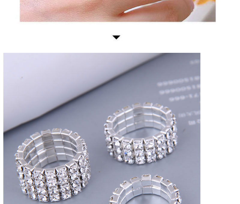 Fashion 1# Alloy Flash Diamond Geometric Ring,Fashion Rings