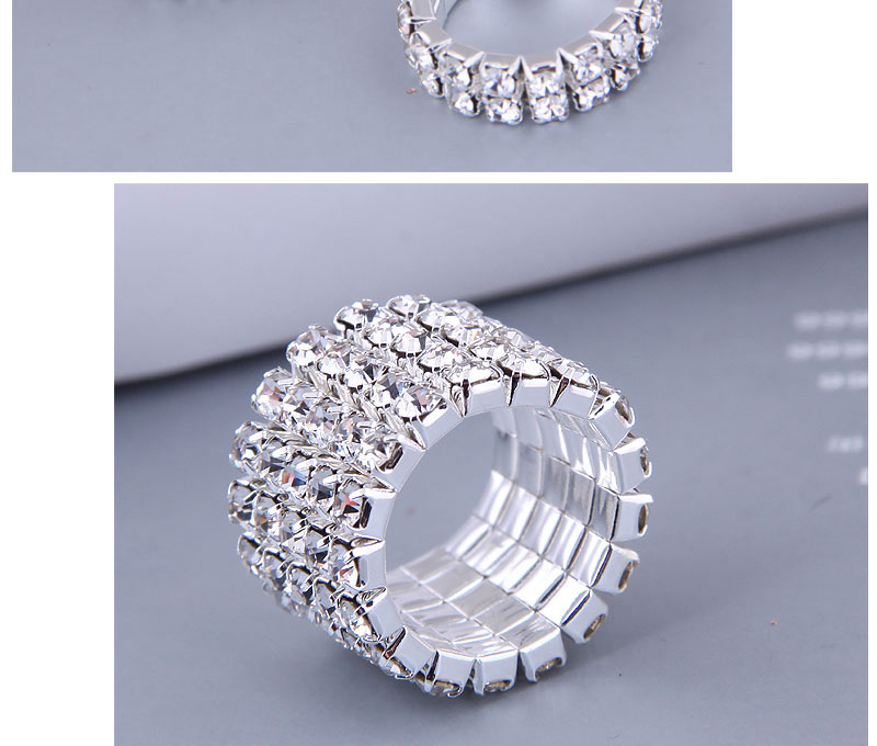 Fashion 5# Alloy Flash Diamond Geometric Ring,Fashion Rings